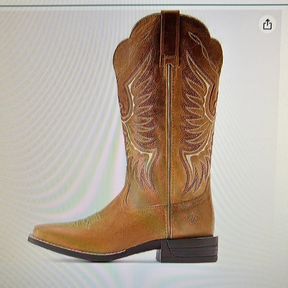 Ariat women’s rockdale distressed western cowboy boots brown almond buff New - Picture 2 of 4